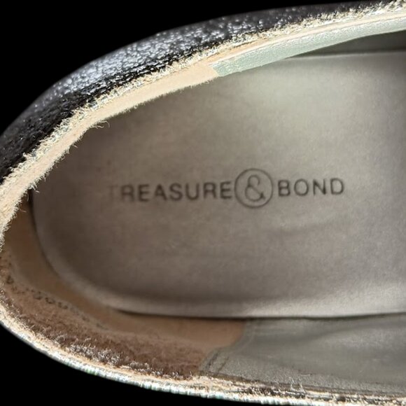Treasure & Bond Metallic Silver Platform  Women’s 7 Oxford Shoes Chunky Sole - Picture 3 of 13